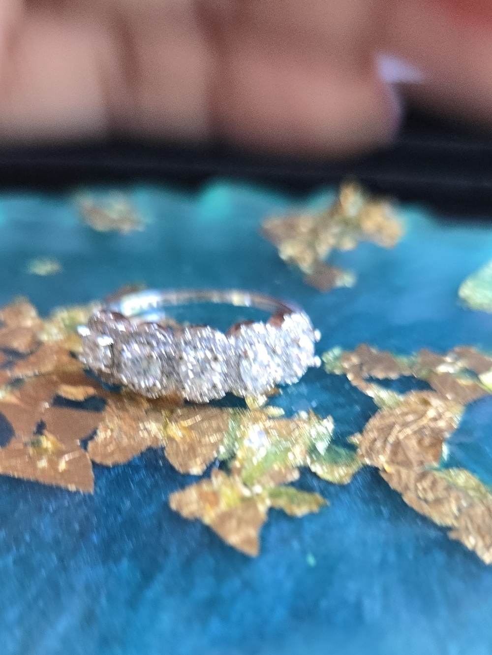Five-Stone Diamond Cluster Ring in Gold - White Moissanite